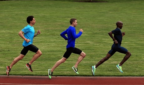 men training on the track